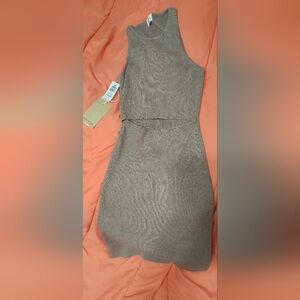 Wilfred One Shoulder Knit Dress in Taupe